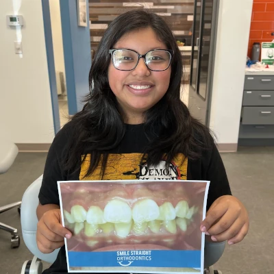 Teen Holding Braces Before & After Pictures